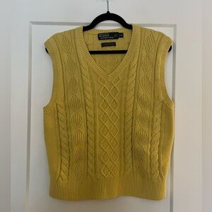 Vintage Polo Ralph Lauren Cotton Cashmere Cable Knit Vest